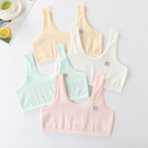 Girls' developmental bras, primary school students' pure cotton underwear, big children's girls' vests, children's bras 9-12-15 years old