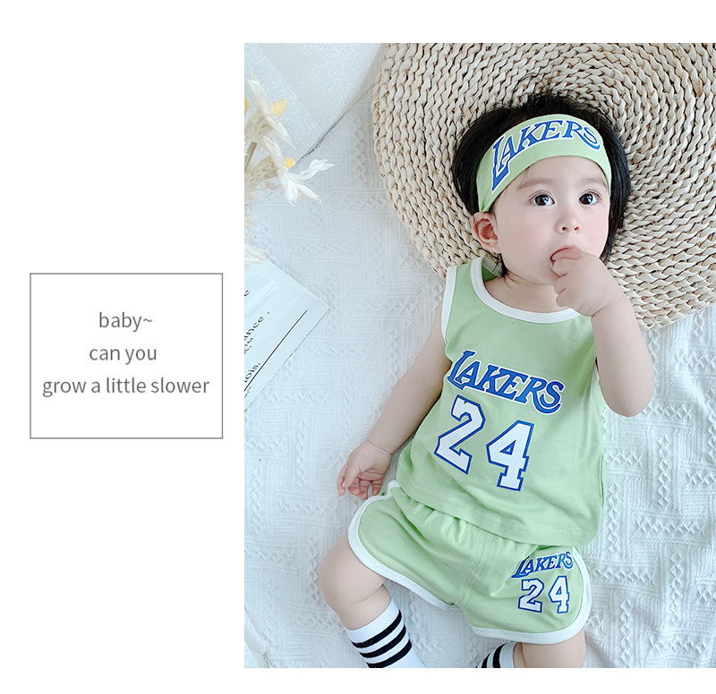 Summer New Children's Baby Personality Digital Printing Trend Korean Comfortable Leisure Sports Suit Wholesale Nihaojewelry display picture 1
