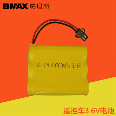 3.6V 700mAH单排镍镉AA电池组遥控车玩具配件SM插头可充电电池|ms