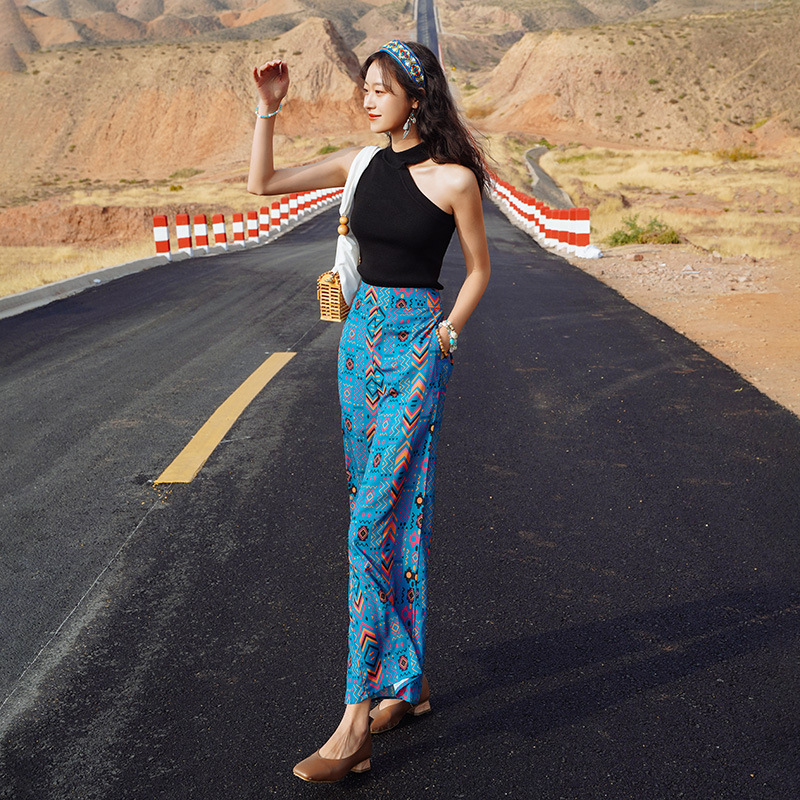 Spring summer silk fashionable trousers