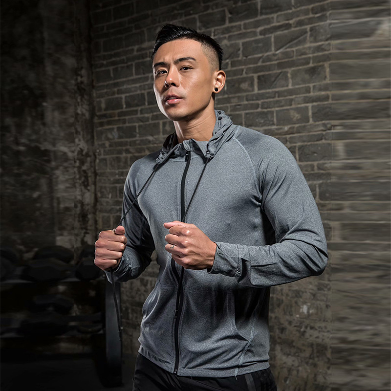 Ropa deportiva para hombre de otoño e invierno, de manga larga, de secado rápido, para correr, deportiva, informal, elástica, ajustada, informal y versátil