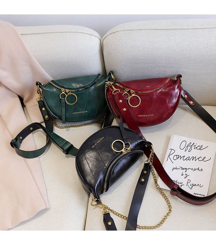 新款手提單肩包時尚潮胸包單肩斜挎小包包 複古潮流百搭洋氣女包