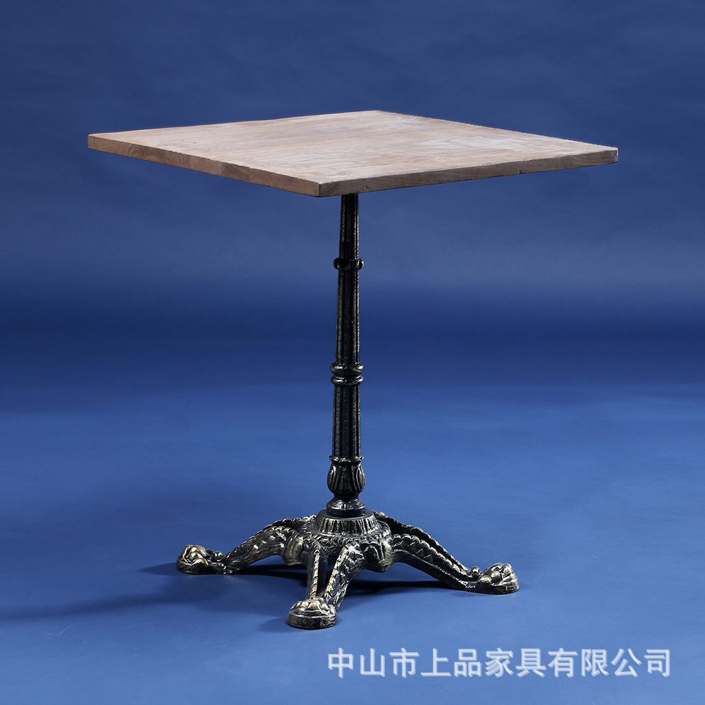 美式咖啡桌 复古简约西餐厅金属板式方桌咖啡桌 颜色可选-阿里巴巴