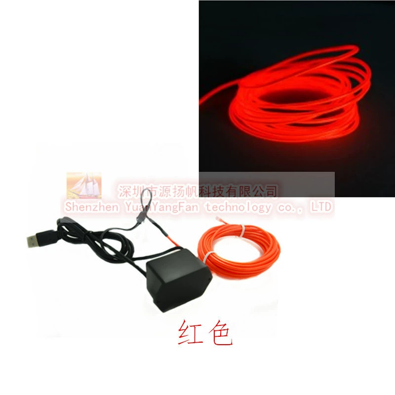 Светодиодный элемент длиной 5 м USB для костюма автомобиля USB компьютерного корпуса мобильного источника питания флуоресцентный реквизит для танца кросс-бордерная электронная коммерция