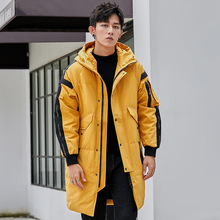 中长款羽绒服2021冬季新款韩版时尚潮趣羽绒外套青年白鸭绒上衣男