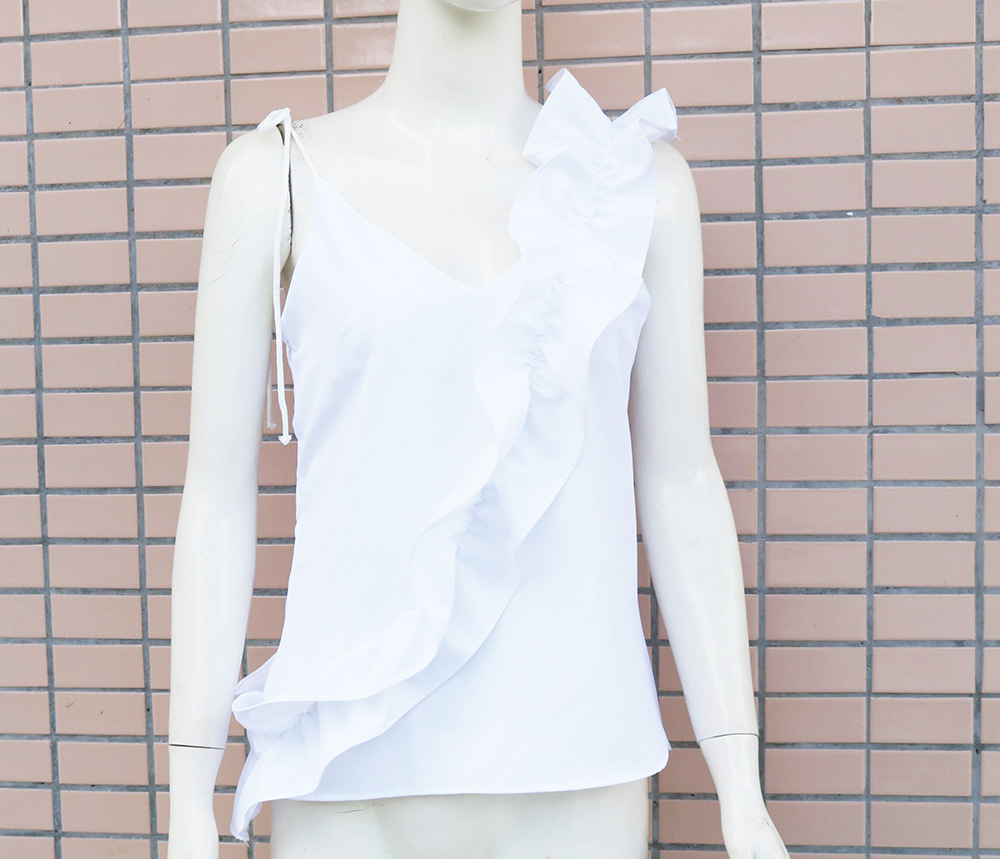 ruffle loose white top NSCZ33504