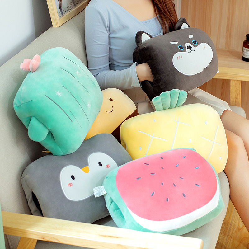 Creative cartoon winter hand warmer plush toy office cute hand warmer pillow rest pillow nap pillow hand warmer