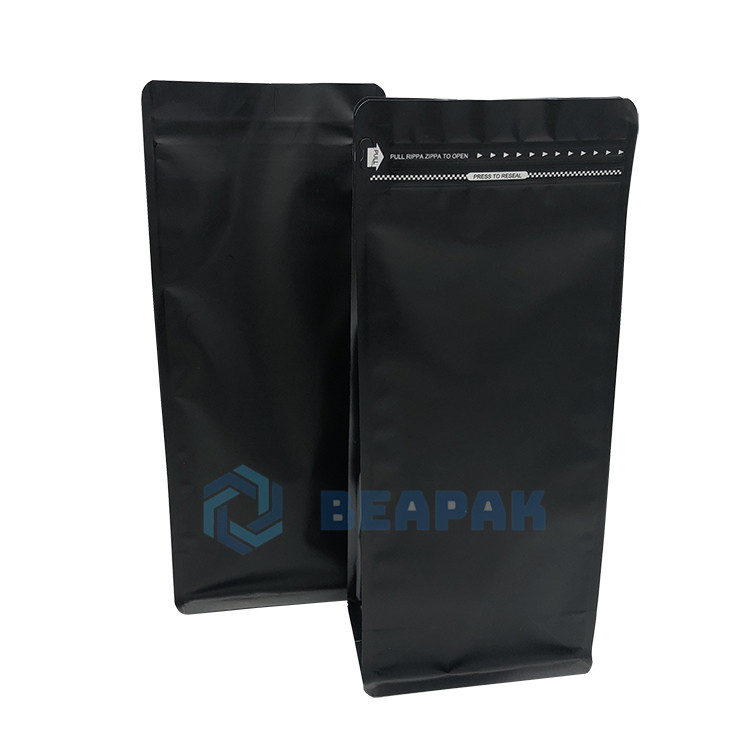 特价1kg2磅黑色哑光单色八边封猫狗粮方底袋易撕拉链密封磨砂食品