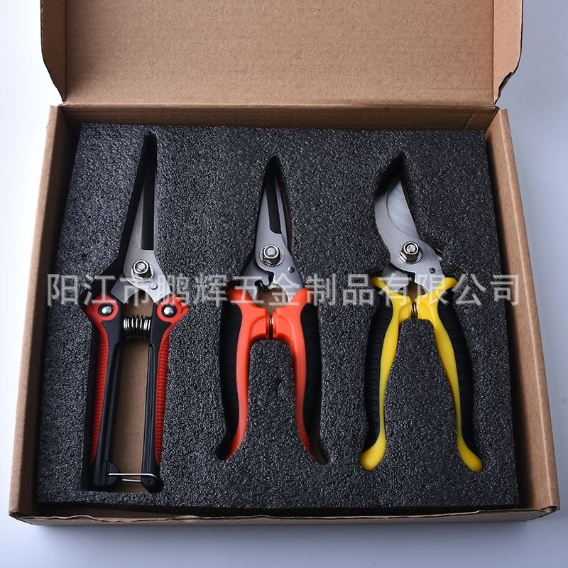 Amazon tijeras de jardín de tres piezas codo tijeras de rama gruesa puntiaguda flor rama tijeras herramientas de jardinería tijeras de podar traje