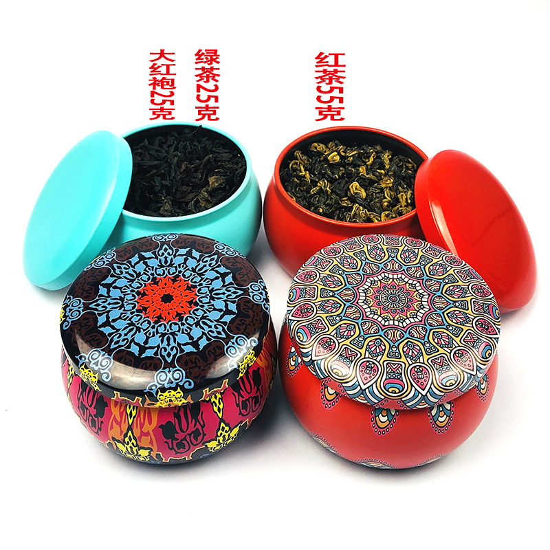 现货批发定制金属马口铁鼓形携带方便小罐茶叶罐艾叶香薰蜡烛罐