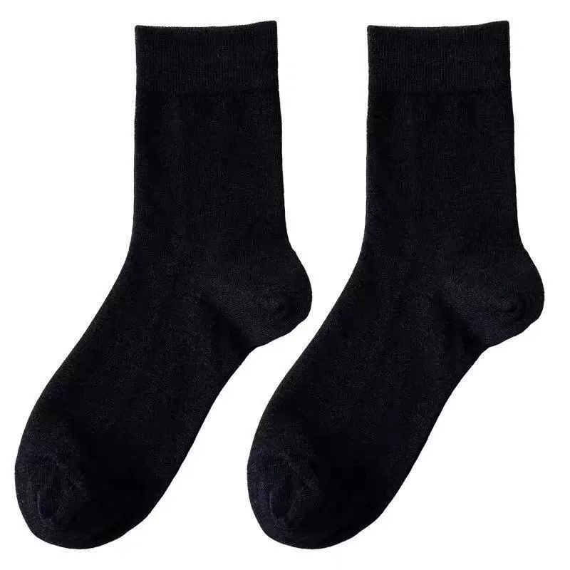 Demi-season black sports autumn socks, mid-length, absorbs sweat and smell, wholesale