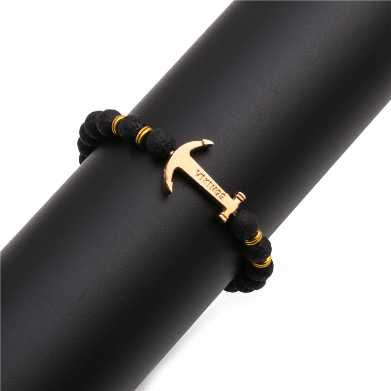 Volcanic Stone Anchor Arrow Bracelet Menu0026#39;s Beaded Flame Stone Bracelet