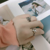 Brand chain with letters, retro adjustable ring for beloved, Japanese and Korean, simple and elegant design