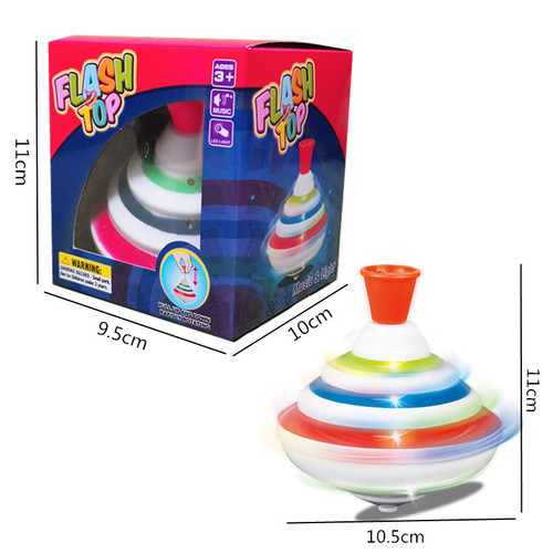 Cross-border sound and light gyroscope, fun manual press and rotate, seven-color flashing music and sound drifting top, children's toy