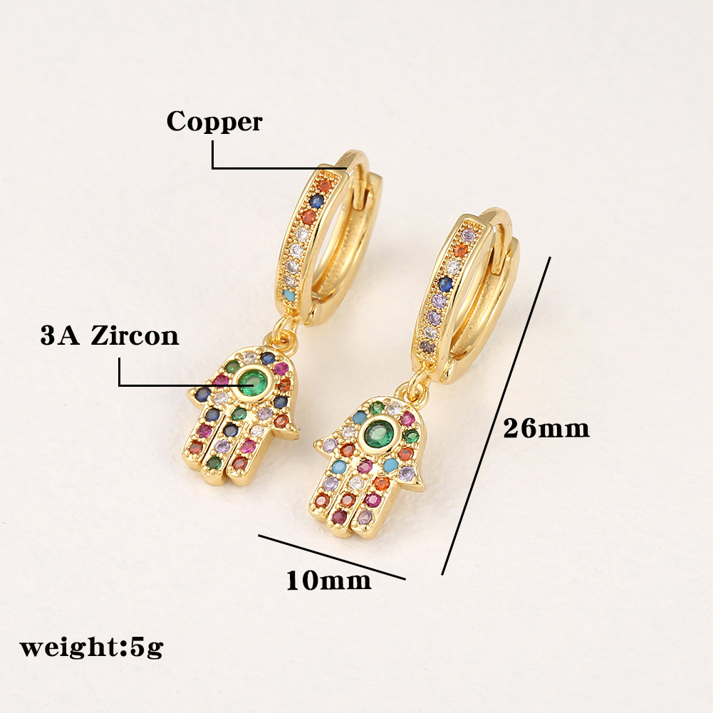 Boucles D&#39;oreilles Rétro Zircon display picture 1