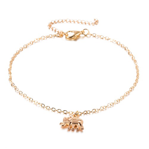 European and American cross-border new product ankle chain, alloy small elephant women's ankle chain, single-layer simple elephant ankle chain