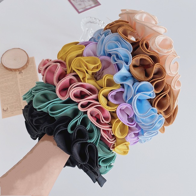 Hot Selling Fashion Fold Headband Lotus Leaf Wide-brimmed Headband display picture 2