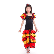 新款兒童拉丁舞裙女童倫巴流蘇演出服少兒恰恰比賽舞蹈服批發