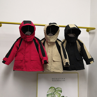 工廠直銷兒童新款工裝羽絨服中長款加厚男女童中童冬裝外套童裝潮