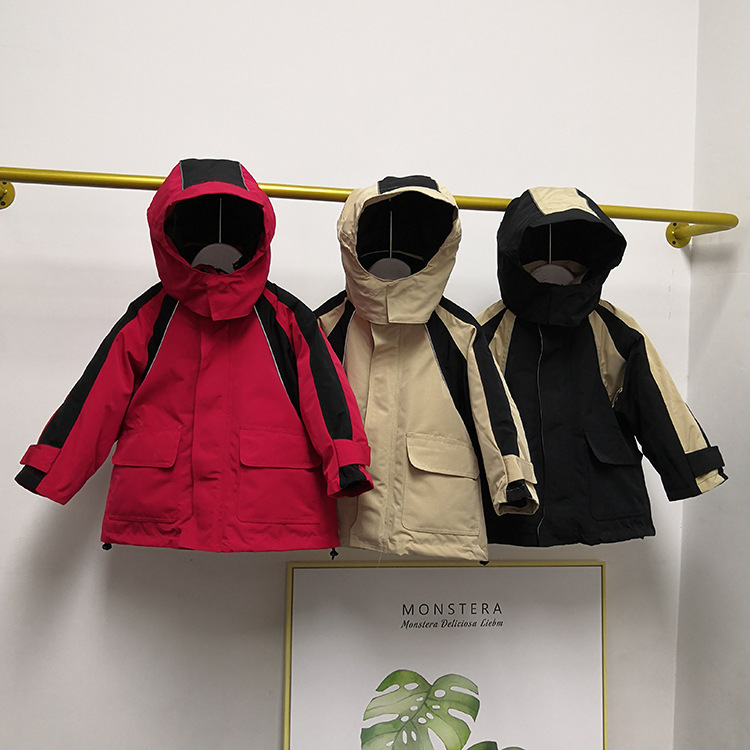 工廠直銷兒童新款工裝羽絨服中長款加厚男女童中童冬裝外套童裝潮