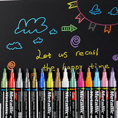 8151 Colorful Metal Water-based Paint Pen DIY Album Black Card Paper Highlight Marker 15 Colors
