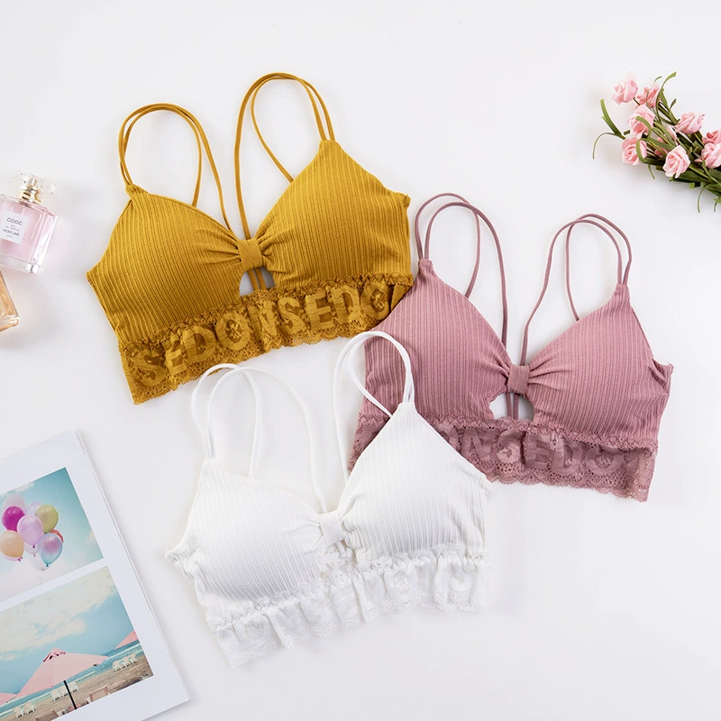 Lace tube top, push up bra, sexy sports wireless bra, underwear, lifting effect, beautiful back