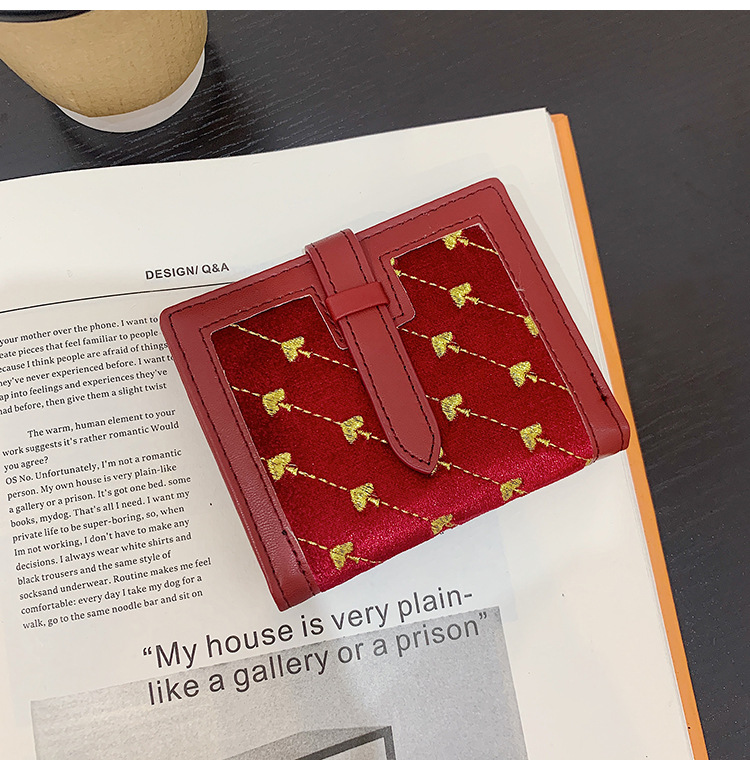70% Off Short Style Wallet 2020 New Embroidered Student Wallet Short Folding Ladies Multifunctional Card Holder Wholesale display picture 30