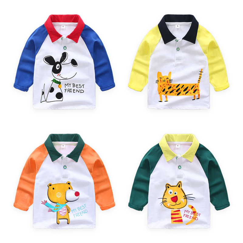 Boys ins long-sleeved PO shirt 2021 spri...