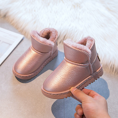2020冬季新款女童短靴加绒保暖韩版潮男童雪地靴儿童棉鞋防冻大棉