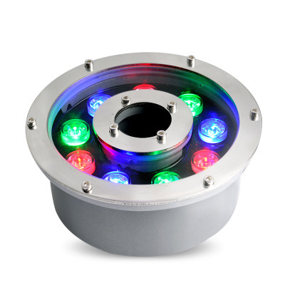 厂家直销LED喷泉水底灯水下喷泉灯涌泉灯景观环形圆不锈钢水池灯|ms