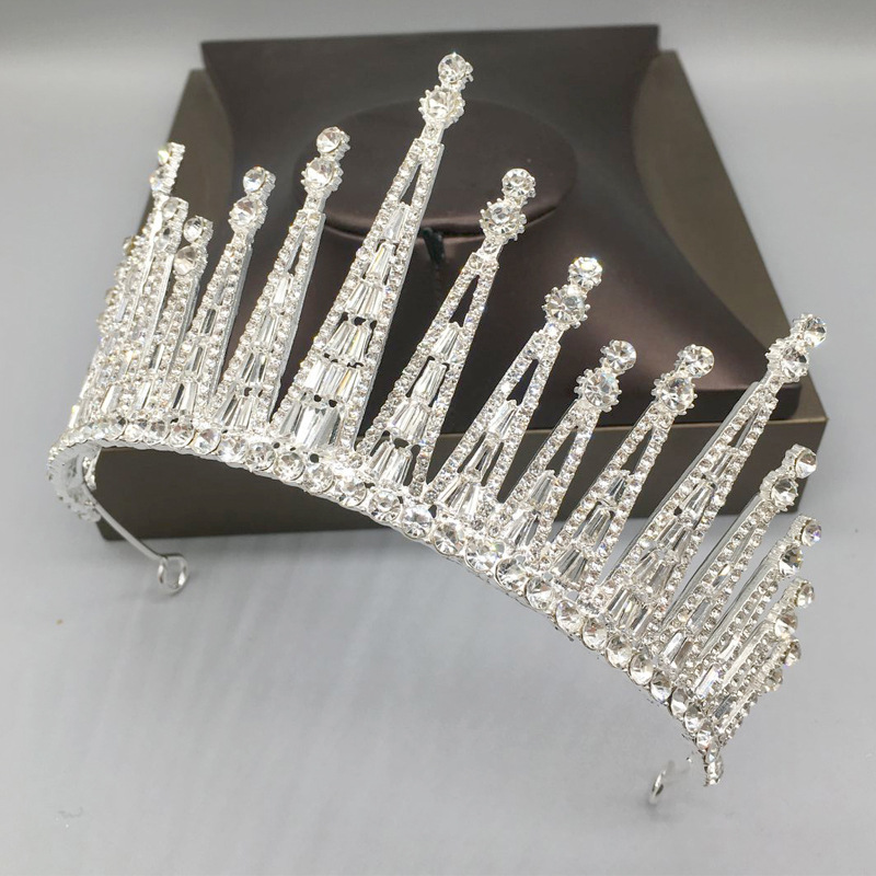 254g Weight Crown Hair Accessories Type 1 Piece Quantity Wedding, Engagement Occasion Alloy Material Crown Pattern All Seasons Season Women's Gender Plating Design Elegant, Modern Style Style Elegant Modern Style Women's Crown Alloy Plating Crown 7