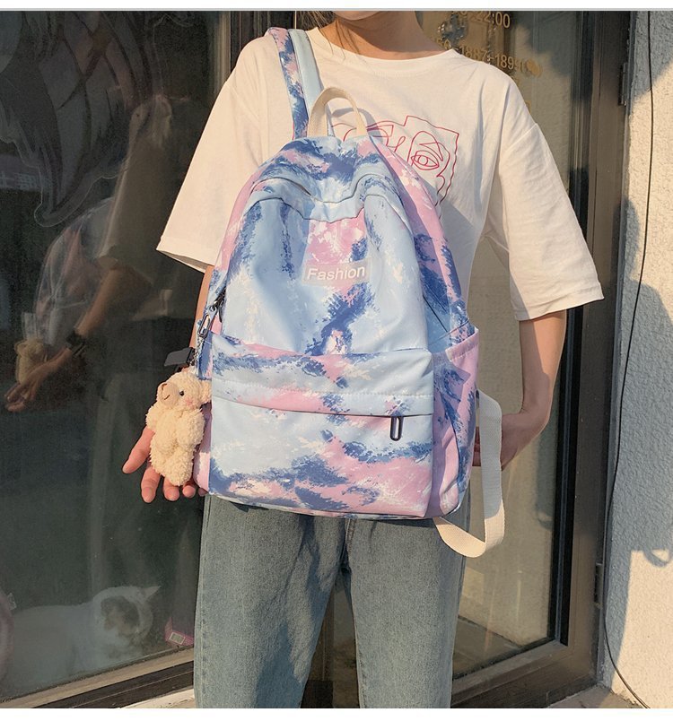 Schult Asche Für Frauen 2020 Neue Koreanische Version Des College-stils Persönlichkeit Farbverlauf Farbe Batik Mädchen Schüler Schult Asche Japanischer Rucksack display picture 38