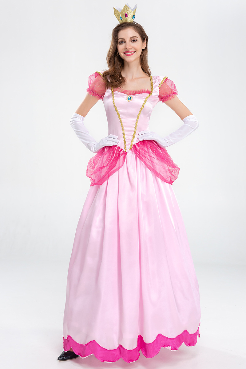 Pearl Love Halloween Costume Princess Mario Biki Stage Party Queen Dress_voghion.com