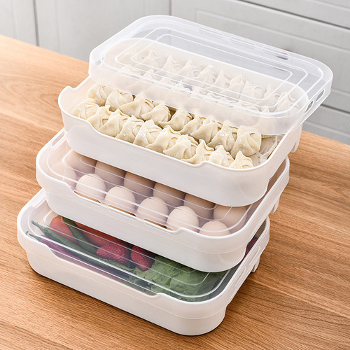 Wholesale breathable egg carton and dumpling storage box, dustproof refrigerator and freezer dumpling box, multi-layer egg tray and preservation