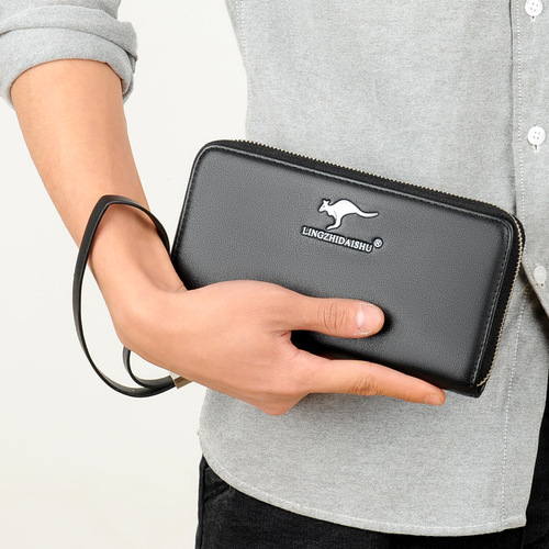 Cross-border e-commerce summer long small wallet men's fashion card holder zipper clutch bag coin purse coin bag