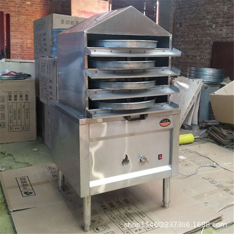 商用抽屉式圆形凉皮机燃气小型凉皮机蒸炉蒸粉机凉皮机早餐机摆摊