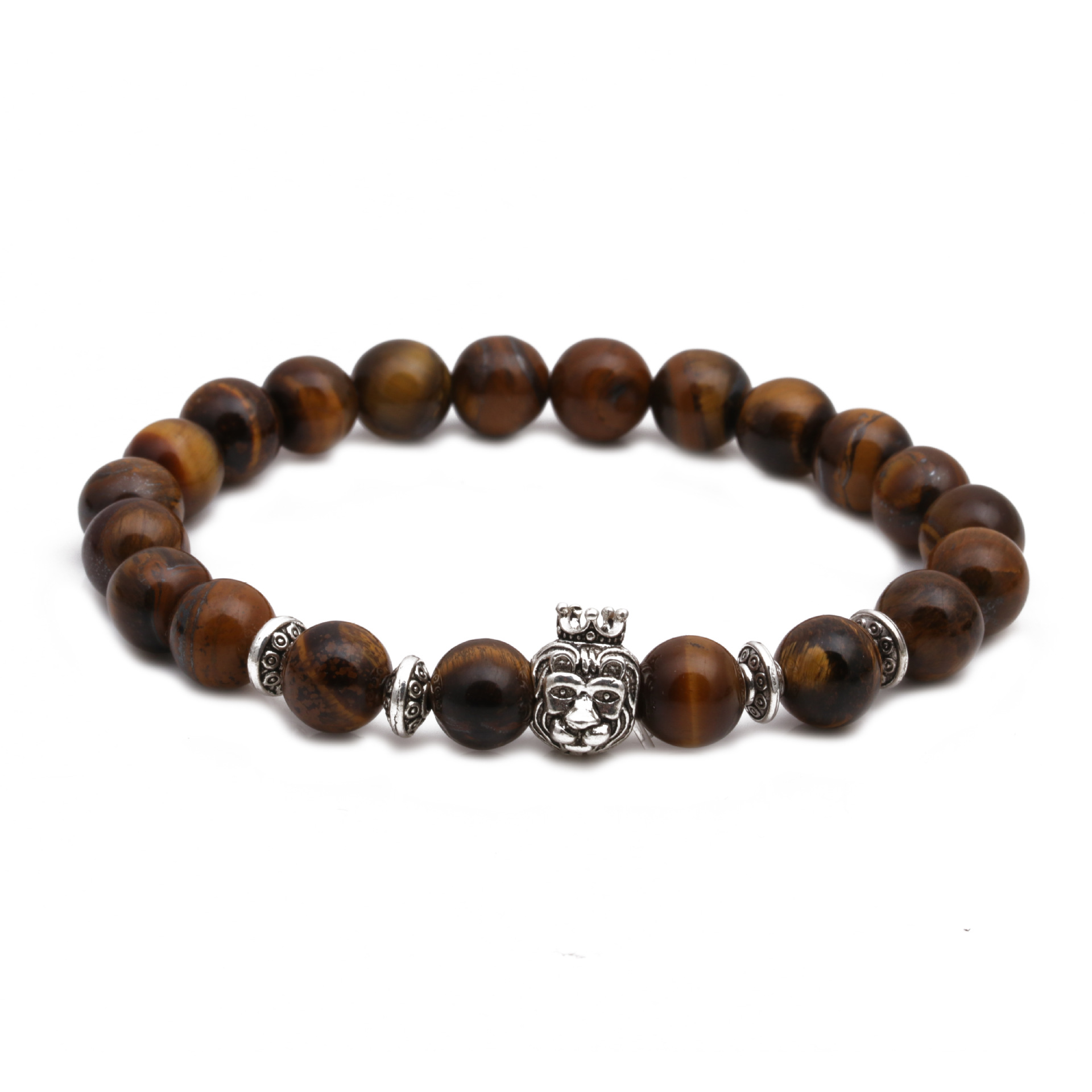 Ojo De Tigre Piedra Búho Buda Cabeza Curva Conjunto Pulsera Cabeza De León Pulsera Con Cuentas De Elefante display picture 11