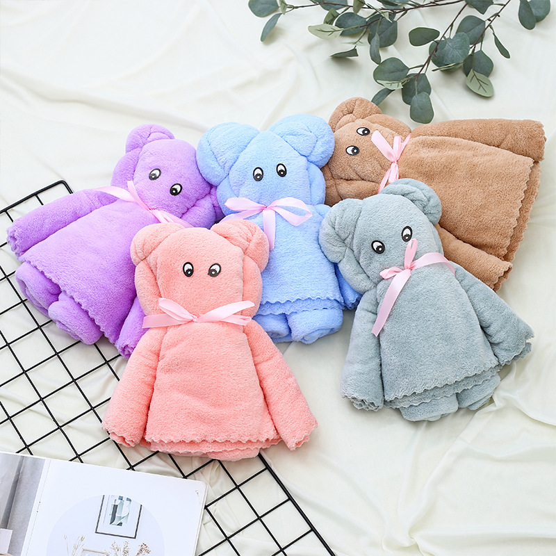 High density Coral Cartoon Little Bear gift towel Little Bear modelling activity Wedding celebration Souvenir  towel Bath towel