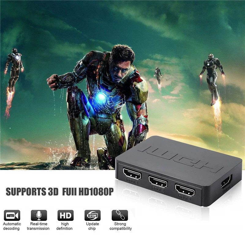 Заводская прямые поставки HD HDMI переключатель Three In-one HDMI Switch, 3 входа 1 выход, класс 1