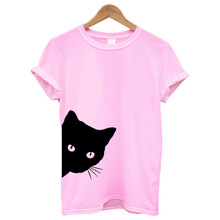 速卖通爆款 猫咪图案印花图案短袖T恤WISH亚马逊短袖EBAY爆款TEMU