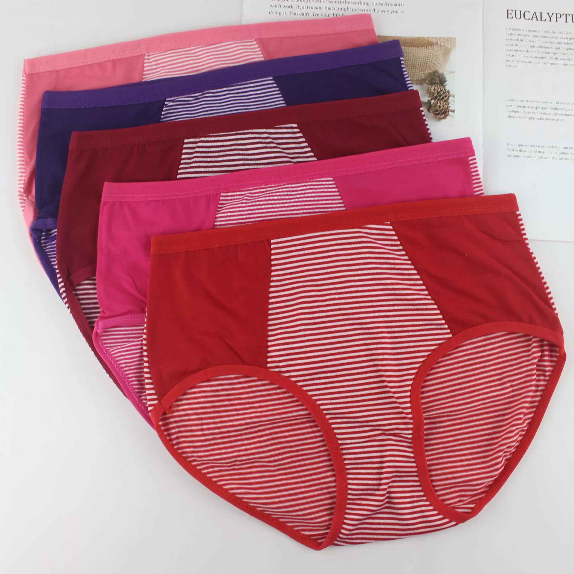 Elastic underwear, comfortable pants, plus size, for middle age