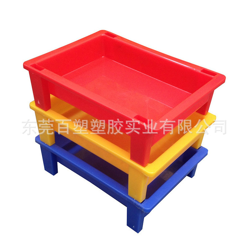 耐酸碱塑料电池箱 堆码电池周转盒 塑胶电池盒 带脚电池胶盒子