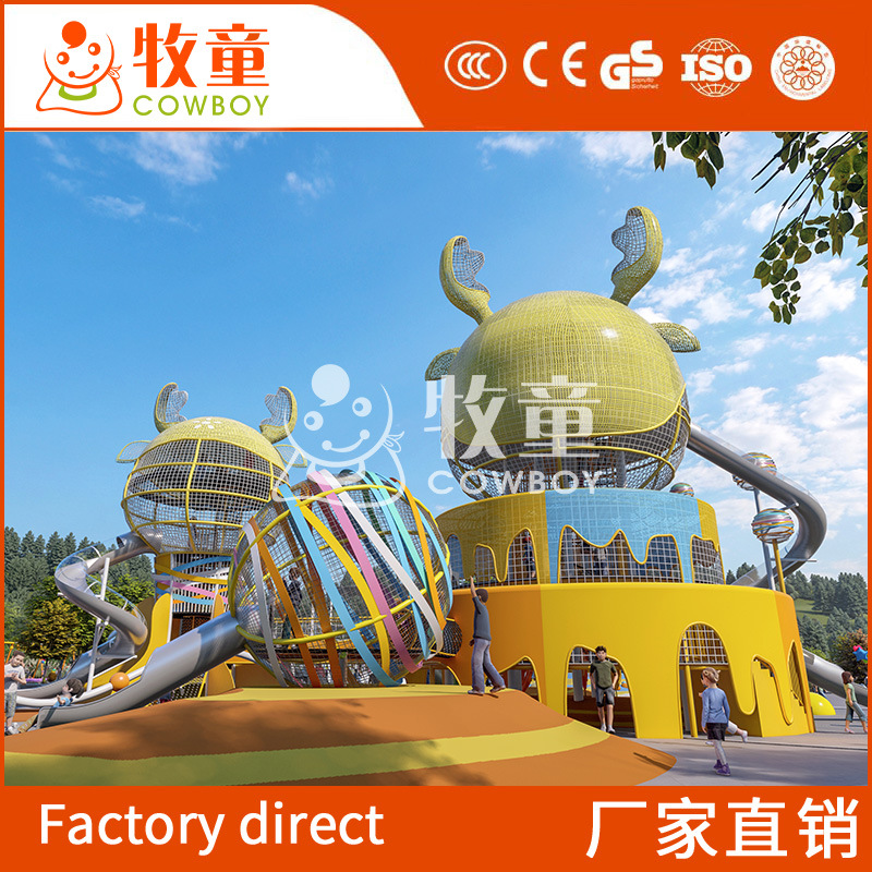 Instalaciones de tobogán de combinación de acero inoxidable para niños grandes al aire libre del Parque del paisaje del parque sin motor