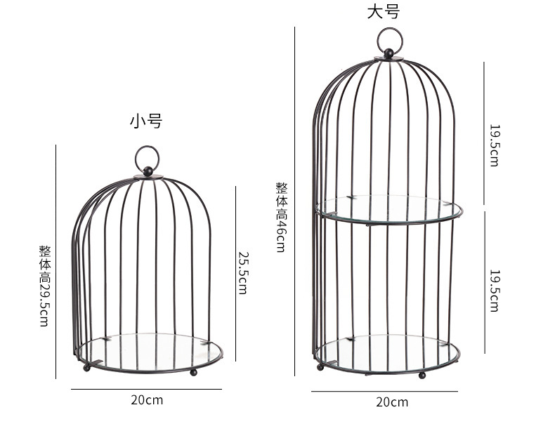 Cage À Oiseaux En Fer Forgé Simple Étagère Double Couche En Gros Nihaojewelry display picture 2