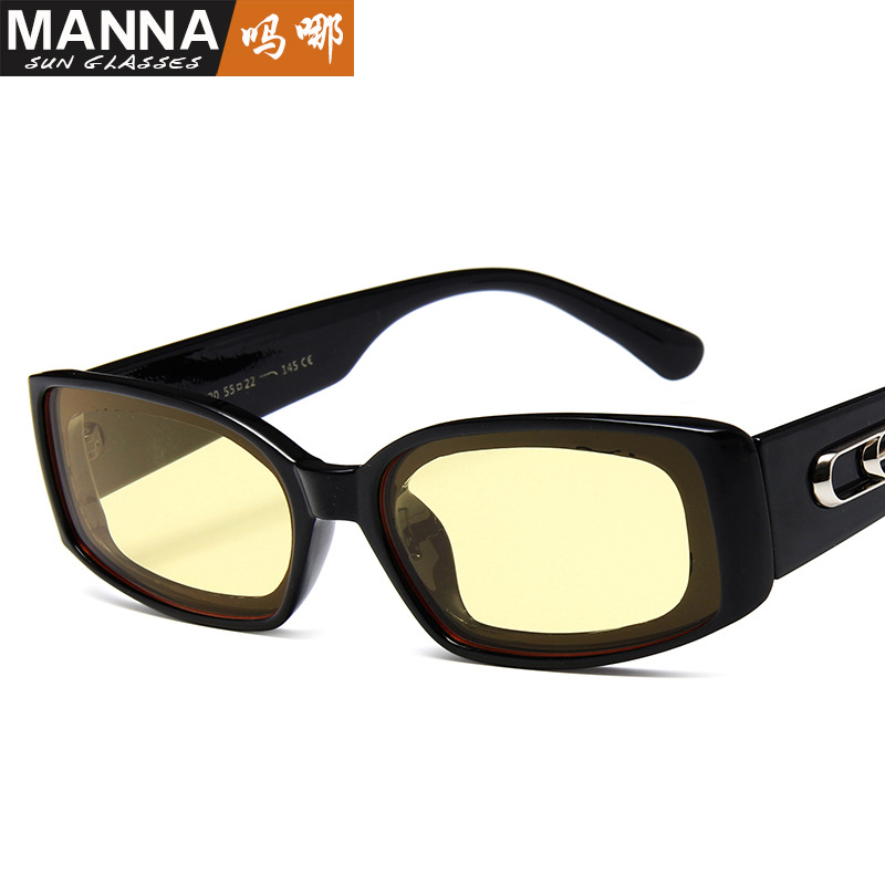 New European and American fashion sunglasses retro square wideleg