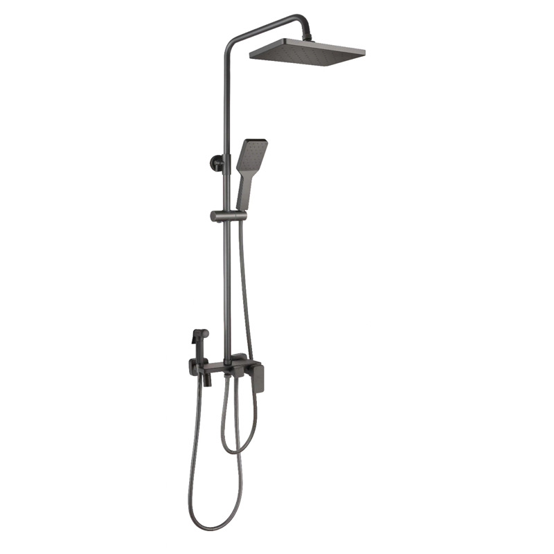 铜枪灰色月亮湾三档花洒