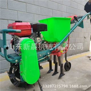 双行汽油手推玉米播种机 园林施肥机6马力链轨播种机