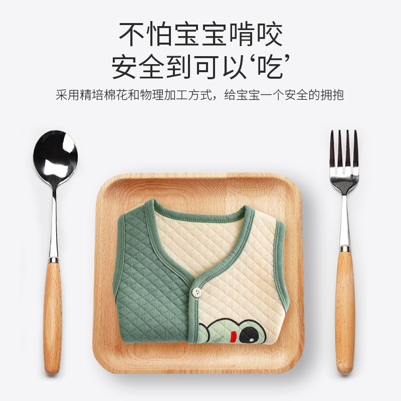 婴儿马甲春秋外穿新生儿纯棉马夹冬季小宝宝儿童夹棉秋冬保暖背心