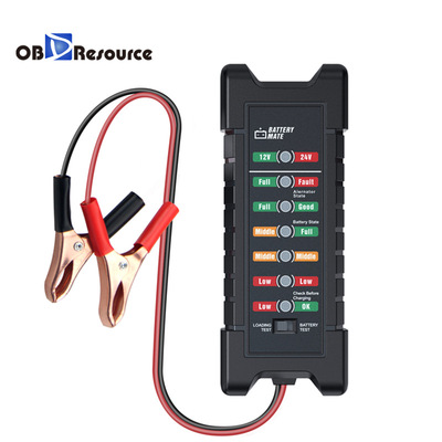 BM410蓄电瓶测试仪12V /24V负载测试LED智能汽车电瓶检测仪夹子款