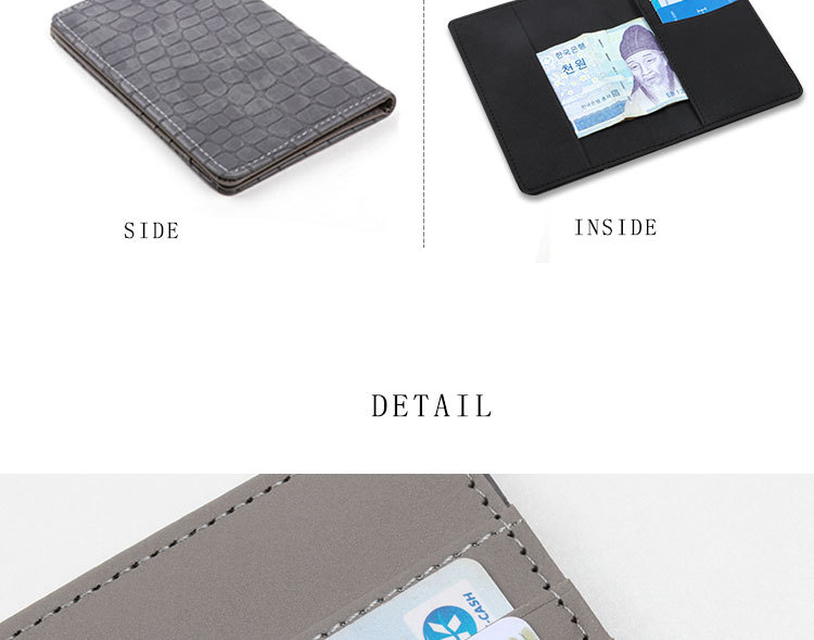 عبر الحدود حصريًا للإبداع Pu حقيبة جواز رجال محفظة رجالية مشبك بطاقة مصرفية حزمة محفظة نقدية display picture 13